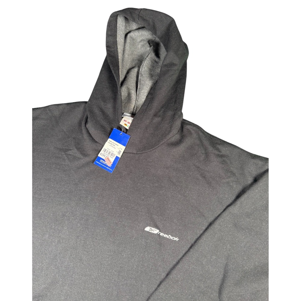 Vintage NWT Black Reebok Hoodie Pullover Sweatshirt Long Sleeve Size Large - Picture 1 of 9